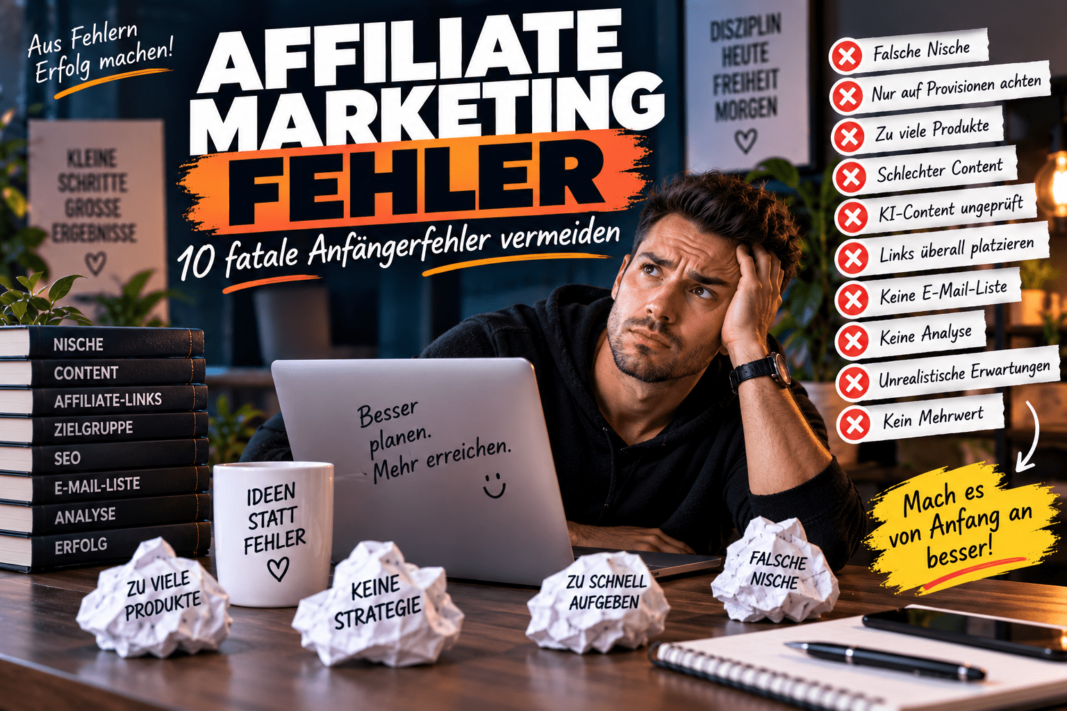 Affiliate Marketing Fehler – 10 fatale Anfängerfehler vermeiden
