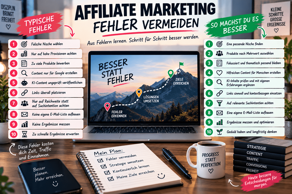 Affiliate Marketing Fehler vermeiden – Checkliste für Anfänger