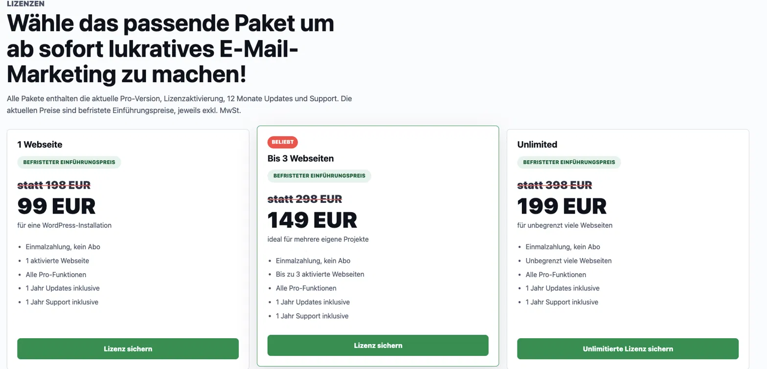 WITE Starmail Erfahrungen: Das Newsletter-Plugin für WordPress im Praxistest 13 WITE Starmail Preise: Lizenzen für 1, 3 oder unbegrenzt viele Webseiten